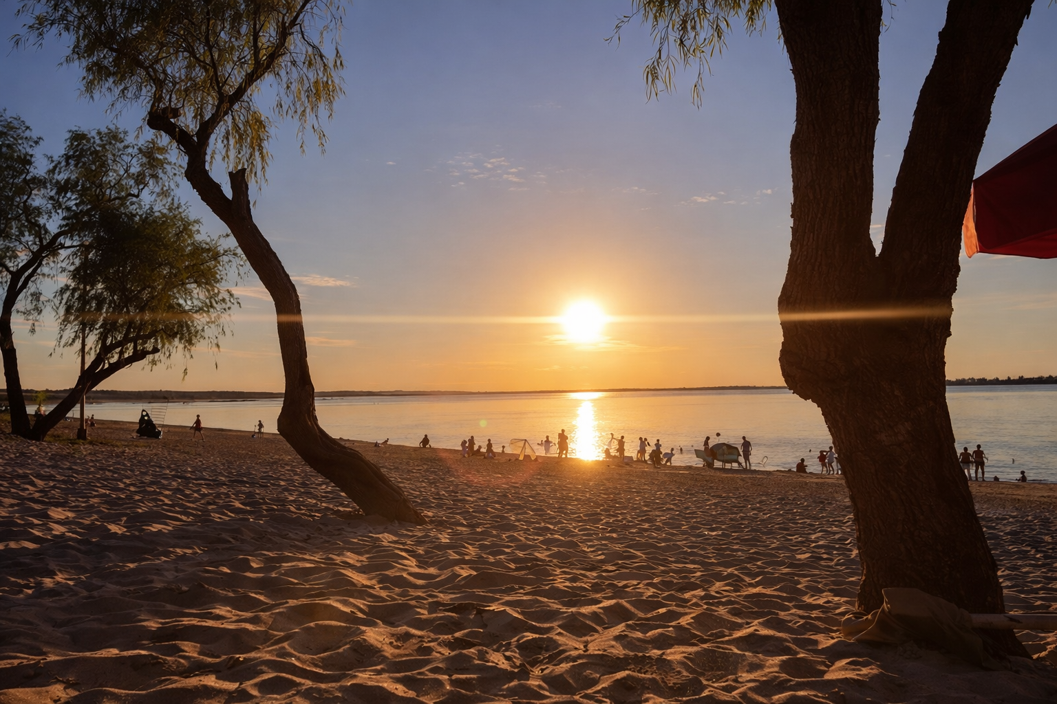 Playa de Villa Urquiza sobre el Río Paraná